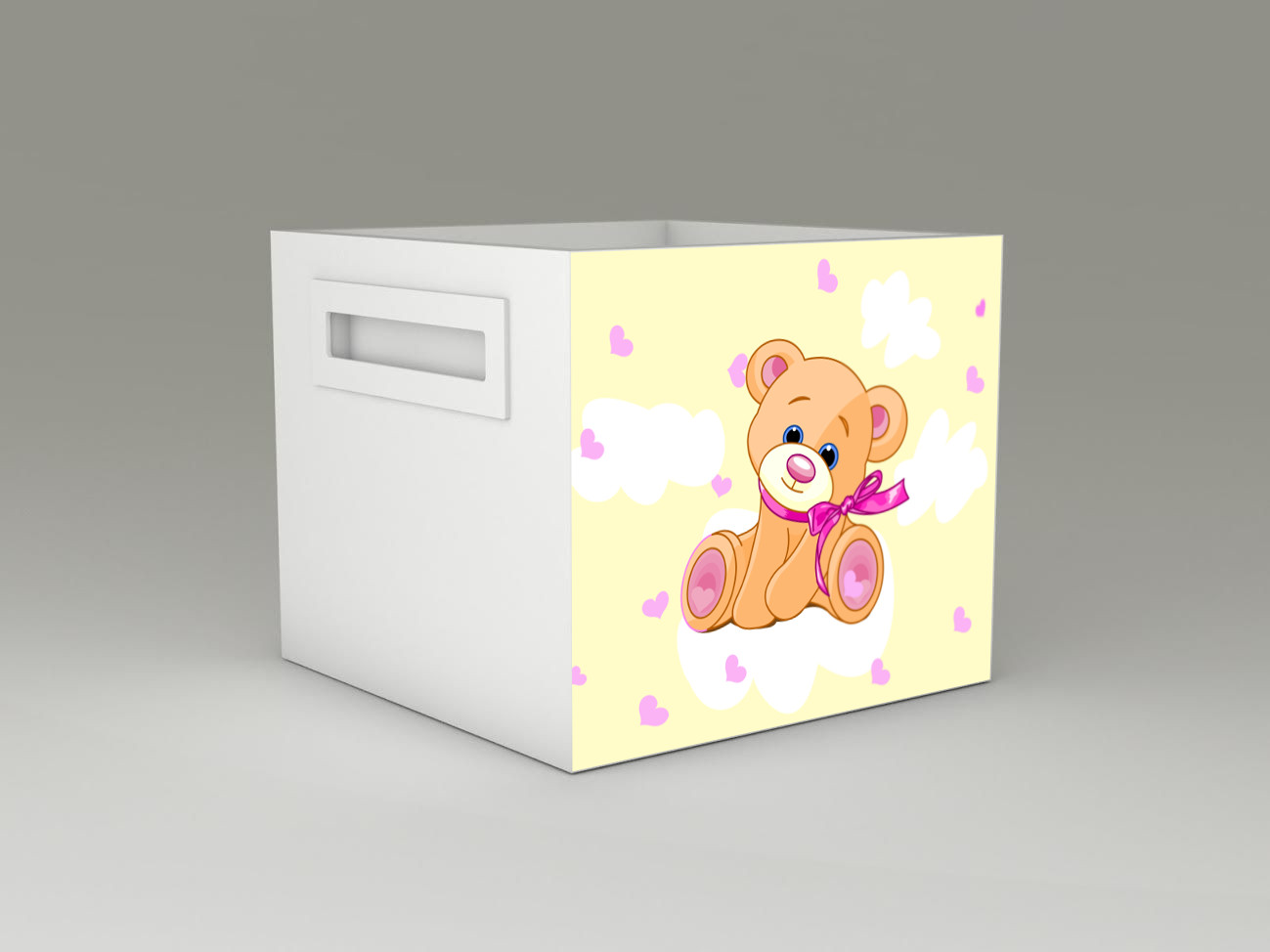 Becks úložný box na hračky macko žltý